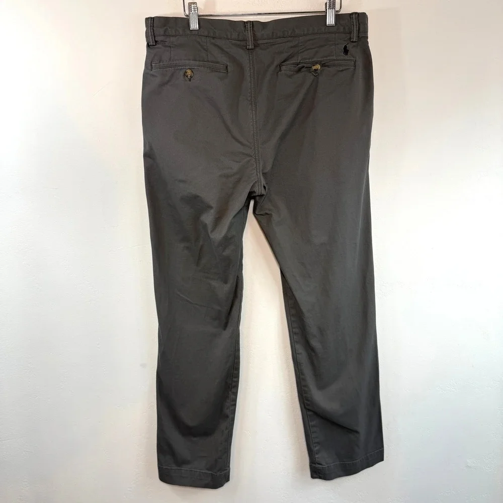 Polo Ralph Lauren‎ Chino Pants Grey Stretch Straight Fit Preppy Classic 34/32